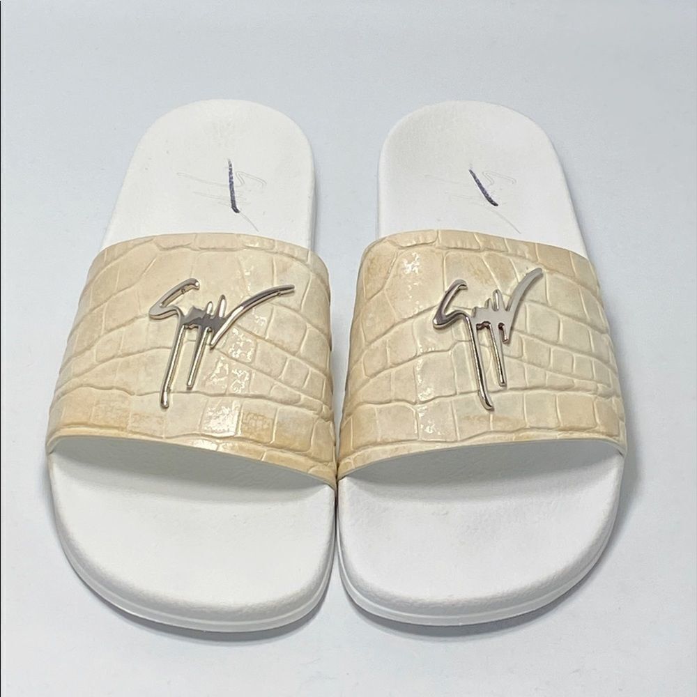 Giuseppe Zanotti Newlaburela Croc-embossed Leather Slide size 38